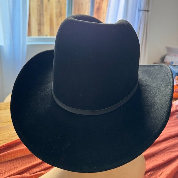 Vintage Western Express Cowboy Hat Wool Black Large USA - Picture 3 of 6